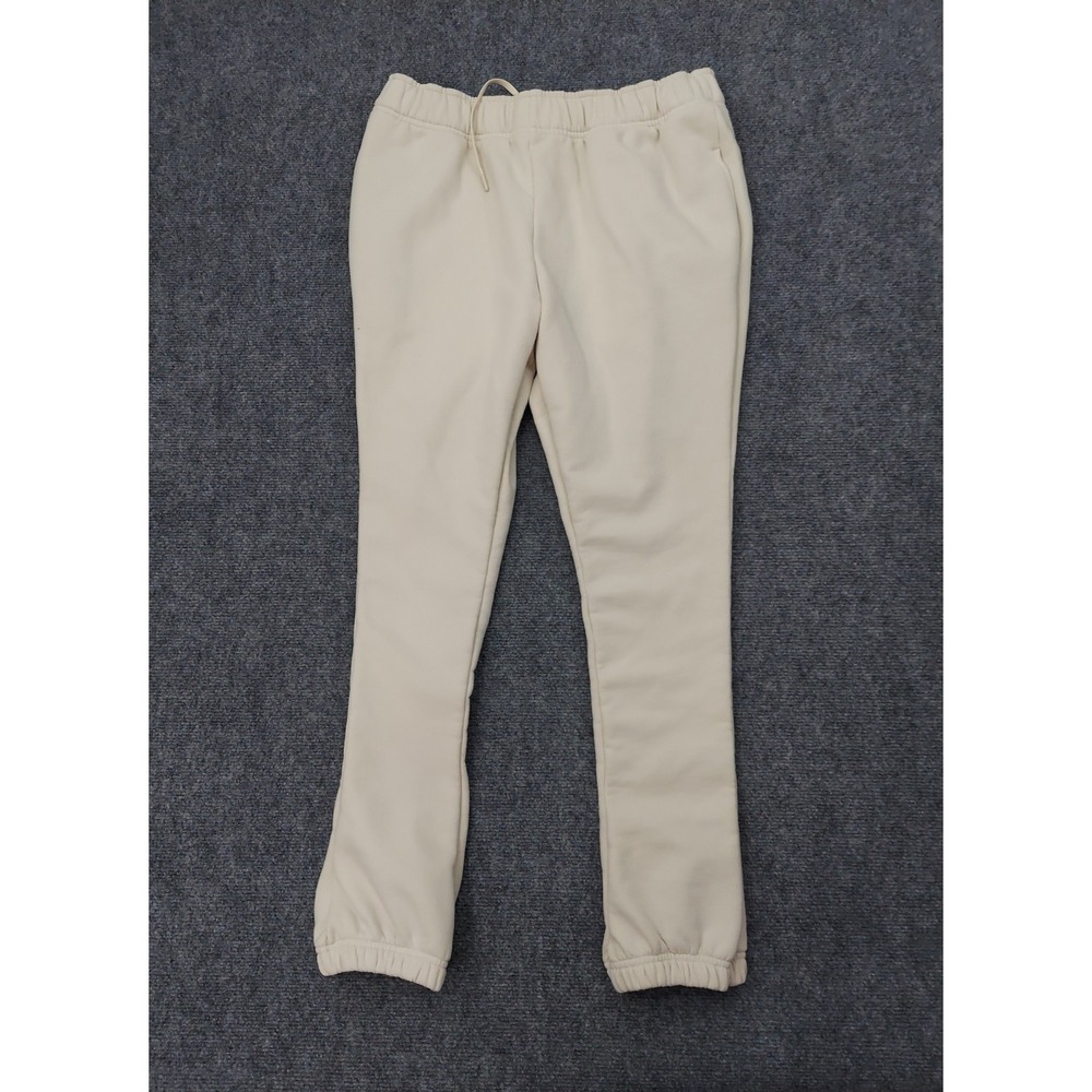 Athleta Forever Fleece High Rise Jogger‎ Sweat Pants Womens Medium Cream Beige